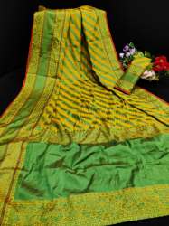 Preksha Yellow Spun Cotton Saree