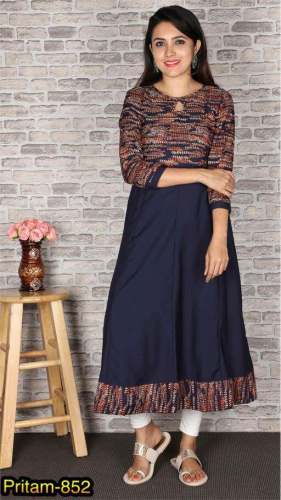 PRITAM NAVY BLUE CRAPE KURTIS