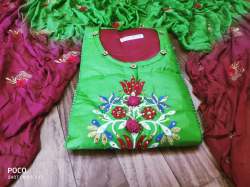 Priya Green GLace Cotton Dress Material