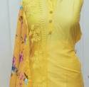 PURVA YELLOW JAM SILK COTTON DRESS MATERIAL