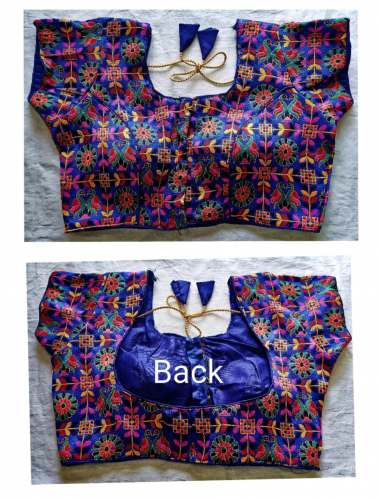 RAMIYA BLUE KHADI SILK BLOUSE