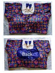 RAMIYA BLUE KHADI SILK BLOUSE