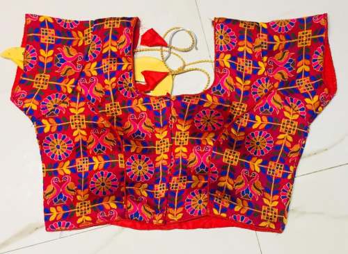 RAMIYA RED KHADI SILK BLOUSE