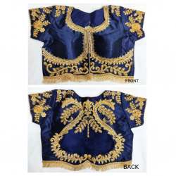 ROMA NAVYBLUE MARBARI SILK BLOUSE