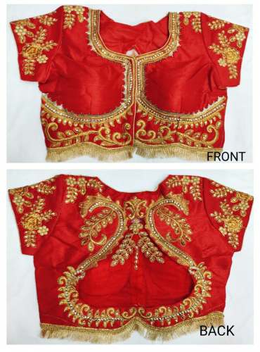 ROMA RED MARBARI SILK BLOUSE