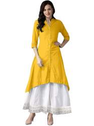 RUTBA YELLOW RAYON KURTI 