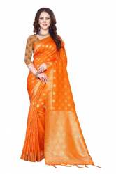 sana-orange silk saree