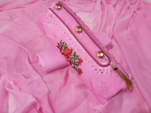 SANAYA BABY PINK COTTON DRESS MATERIAL