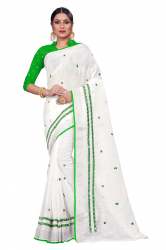 SBT-471 PARROT LINEN SAREE