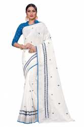 SBT-471 SKYBLUE LINEN SAREE