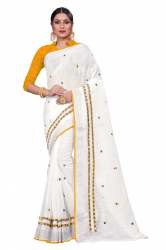 SBT-471 YELLOW LINEN SAREE