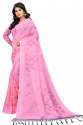 SBT-543 PINK LINEN SAREE