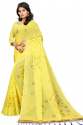 SBT-543 YELLOW LINEN SAREE thumb 1