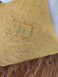 SBT-573 BEIGE LINEN SAREE