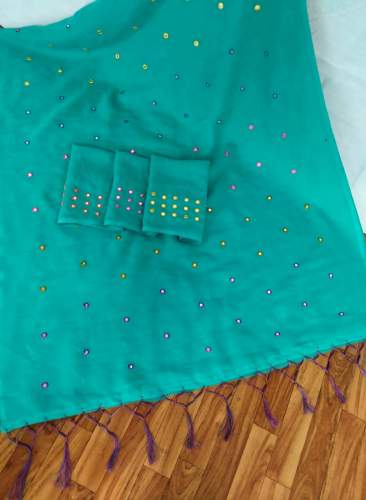 SBT-573 C-GREEN LINEN SAREE
