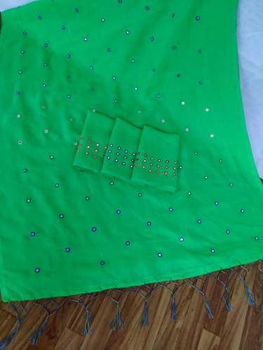 SBT-573 GREEN LINEN SAREE