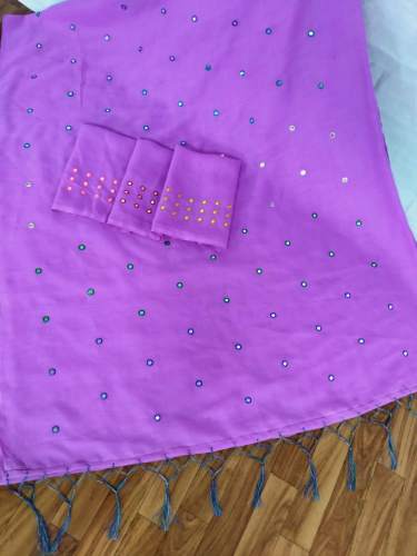 SBT-573 PURPLE LINEN SAREE