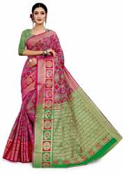 SHANGRILA Pink COTTON SAREES