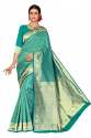 SMALL BUTTI C-GREEN COTTON SAREE thumb 1