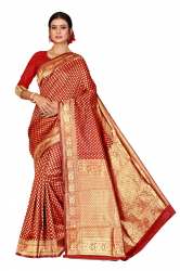 SMALL BUTTI MAROON COTTON SAREE
