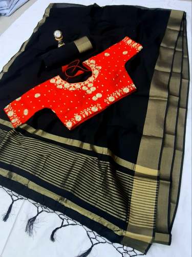 SUMMER SIZZLER BLACK COTTON SAREE