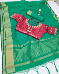 SUMMER SIZZLER C-GREEN COTTON SAREE