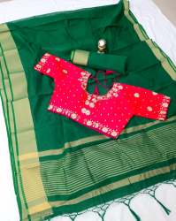 SUMMER SIZZLER GREEN COTTON SAREE