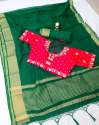 SUMMER SIZZLER GREEN COTTON SAREE thumb 1