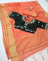 SUMMER SIZZLER PEACH COTTON SAREE