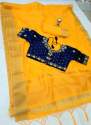 SUMMER SIZZLER YELLOW COTTON SAREE