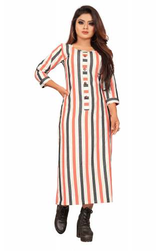 Sweetlook Orange Cotton Kurti