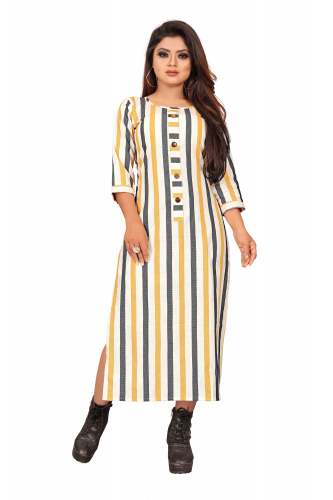 Sweetlook Yellow Cotton Kurti