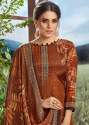 Tarang Brown Crape Silk Dress Material
