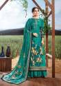 Tarang C-Green Crape Silk Dress Material thumb 1