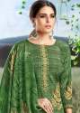 Tarang Green Crape Silk Dress Material