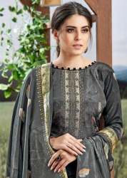 Tarang Grey Crape Silk Dress Material