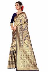 TEEN PATTI BLUE COTTON SAREE