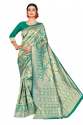 TEEN PATTI C-GREEN COTTON SAREE thumb 1