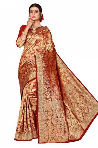 TEEN PATTI MAROON COTTON SAREE