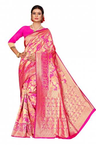 TEEN PATTI PINK COTTON SAREE