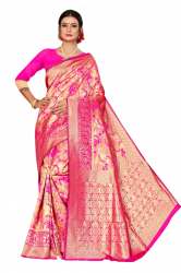 TEEN PATTI PINK COTTON SAREE