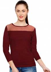 Tipsy_1 Knitting  T-Shirt Maroon
