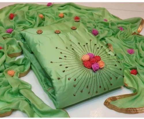 TRUPTI GREEN COTTON DRESS MATERIAL