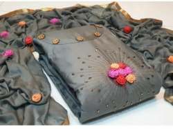  TRUPTI GREY COTTON DRESS MATERIAL