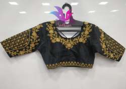 Varmala Black Bambu Silk Mena Blouse