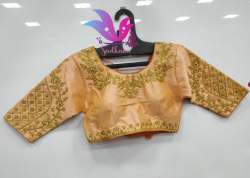 Varmala Cream Bambu Silk Mena Blouse