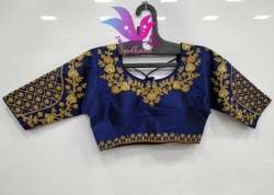 Varmala NavyBlue Bambu Silk Mena Blouse