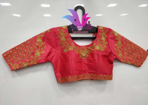 Varmala Pink Bambu Silk Mena Blouse