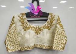 Varmala White Bambu Silk Mena Blouse
