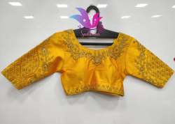 Varmala Yellow Bambu Silk Mena Blouse